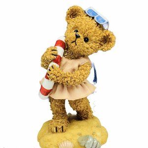 Teddy Bear figurine HOMCO Kuddles Korner beach vtg